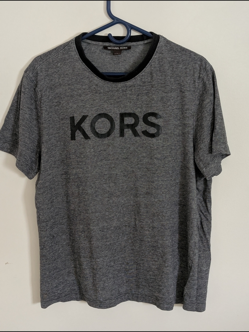 Michael Kors Gray Short Sleeve Tee with Black 'KORS' Logo